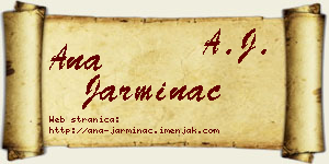 Ana Jarminac vizit kartica